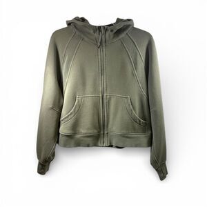 Lululemon Full Zip Scuba Hooded Cropped Oversized in Army Green Size M/L